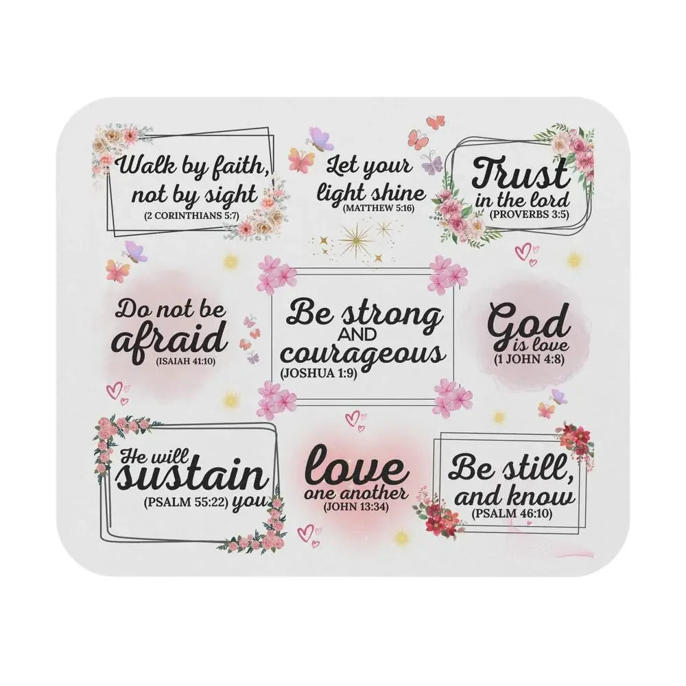 Floral Bible Verse Mouse Pad | Christian Desk Decor